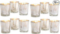 Hosley Set of 12 Silver Mercury Filled Glass Votive Candles. Ideal Gift for Weddings, Bridal Showers, Parties, Home Decor, and Special Events