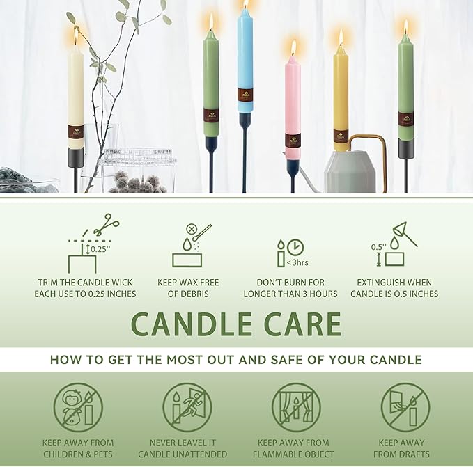Pink Taper Candles 9 inch - 4 Pack Fat Candle Taper Candles Dripless, Smokeless, Unscented Tall Candlesticks - Perfect for Home Decor, Weddings, and Special Occasions