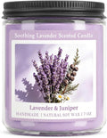 Homsolver Soothing Lavender Scented Candle, Natural Soy Candles with 50+ Hour Burn, Soft Juniper Lavender Fragrance for Home, Gift for Women, Men & Friends, Everyday Home Use, Comfortable Spaces