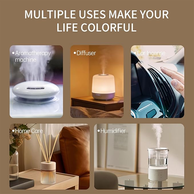 6 Pack Essential Oil Gift Set, Premium Fragrance Essential Oil for Diffuser, Home Care, Humidifiers, Air Purifier, Water soluble Essential Aromatherapy Oil for Relax Travel Sleep Mood 10ml / 0.34fl.oz