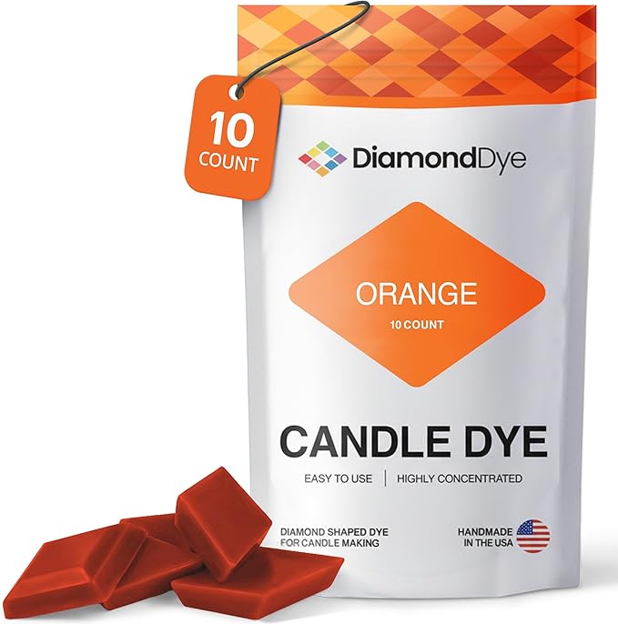 Orange Candle Dye - Made in The USA - Premium Colorants - Highly Concentrated - Popular Colors for Paraffin or Soy Wax - Great for Professionals or Hobbyist - 10 Dye Chips