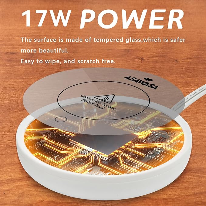 ASAWASA 2PCS Smart Candle Warmer for Large Jar, Coffee Mug Warmers, with Gravity Switch Auto Shut-On/Off, Safely and evenly Release The Aroma, Keep The Drink Warmth, Best Ideals Valentines Day Gifts