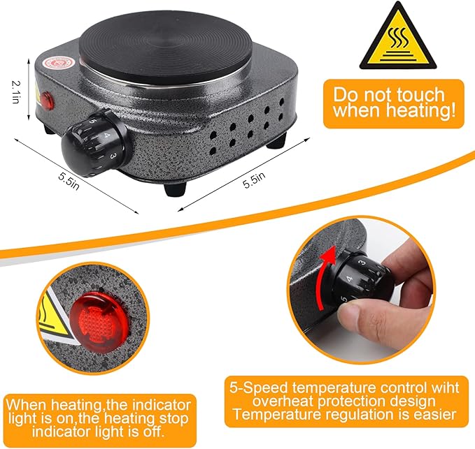 BBAXI Candle Making Kit with Electronic Hot Plate,Candle Wax Melter for Melting,Including Melting Pot, Hot Plate,1lb Soy Wax,Stain Spoon,Cotton Wicks,Center Devices,Wick Stickers