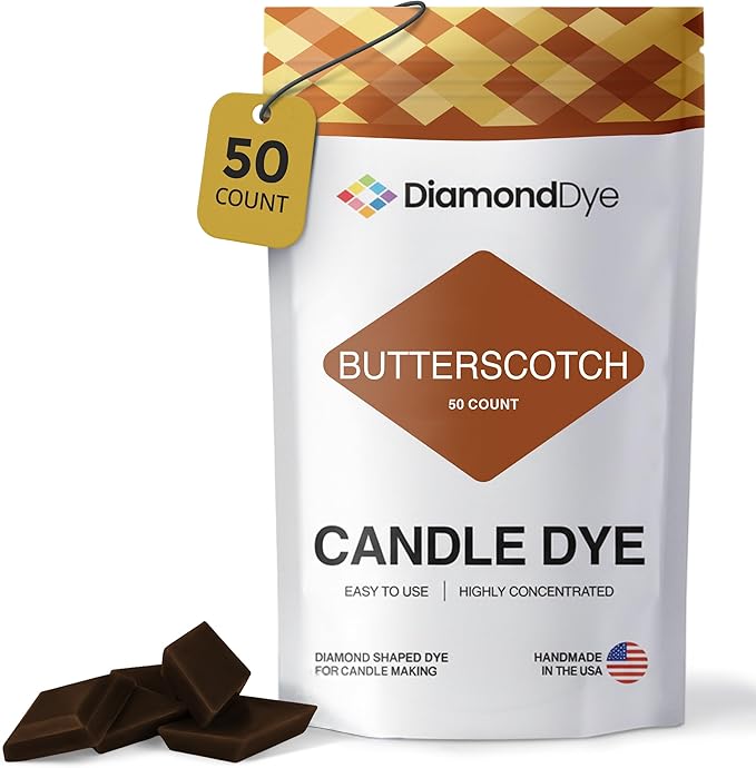 Butterscotch Candle Dye - Made in The USA - Premium Colorants - Highly Concentrated - Popular Colors for Paraffin or Soy Wax - Great for Professionals or Hobbyist - 50 Dye Chips