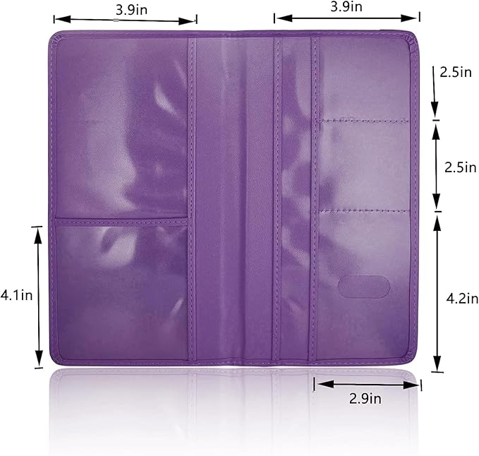 Car Registration and Insurance Card Holder - Leather Vehicle Glove Box Automobile Documents Paperwork Wallet Case Organizer for ID, Driver's License, Key Contact Information Cards - Men&Women