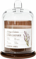 Hidden Label Lemon Lavender Scented Candle - 10oz Non Toxic Candles for Home Scented with Clear Bell Jar, Natural Soy Wax Clean Burning Aromatherapy Candle for Spa/Meditation & Stress Relief Gifts