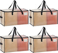 VENO 4 Pack Heavy Duty Moving Bags, Clear Storage Bags for Clothes and Comforters, College Dorm Essentials Packing Supplies, Foldable Boxes Alternative (Clear, 4 Pack)