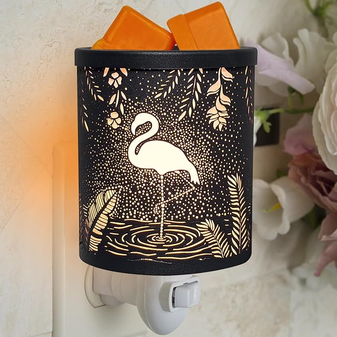 Plug in Wax Warmer Candle Wax Warmer for Scented Wax melt Warmer Electric Wax Burner Fragrance Oil Candle Warmer for Office Bedroom Gift & Home Decor(Swarns of Stars Flamingo)