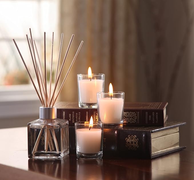 Hosley's Set of 72 Ivory Unscented Glass Filled Votive Candles, Hand Poured Wax Candle Ideal Gifts for Aromatherapy Spa Weddings Birthdays Holidays Party