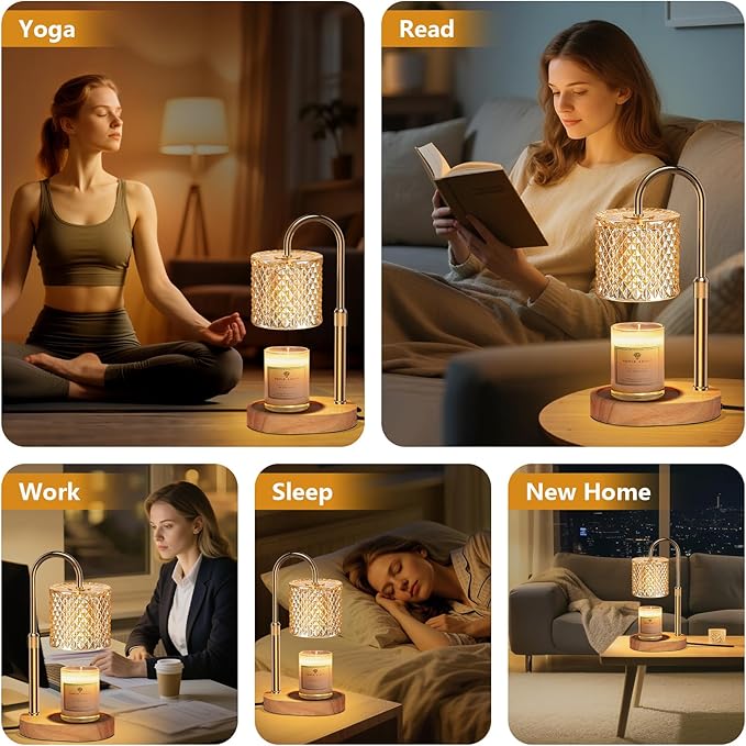 Engpure Candle Warmer Lamp with Timer & Dimmable – Elegant Wax Melter for Jar Candles, Auto-Off 2H/4H/8H Housewarming & Birthday Gift for Women/Mom, Home Decor Essentials
