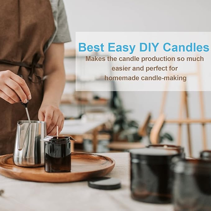DINGPAI 100pcs Cotton Candle Wicks, 6 inches Low Smoke Pre-Waxed Wicks for Candle Making, DIY