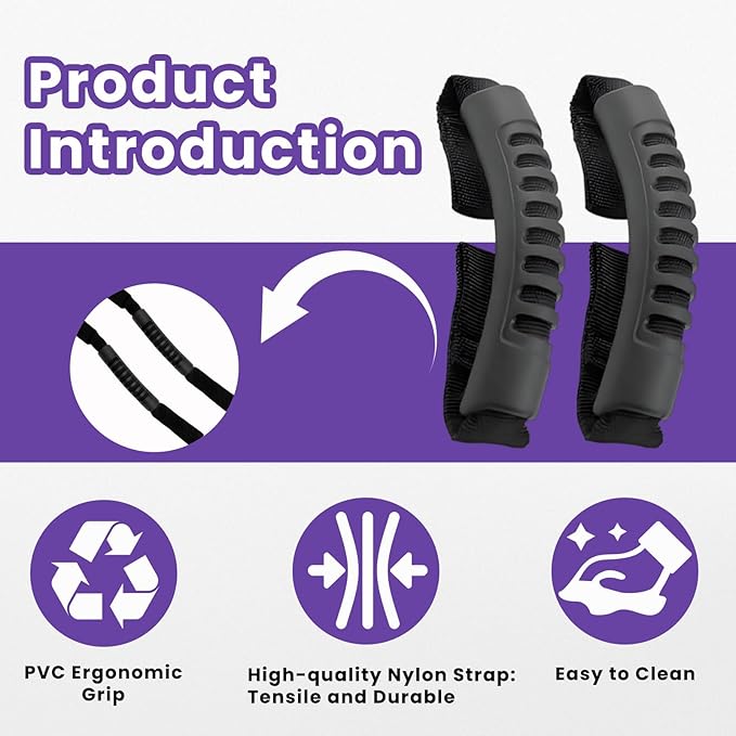 2-in-1 Car Assist Handle Kit | Adjustable Overhead & Backseat Assist Bar with Soft Rubber Grip for Added Support Entering and Exiting Vehicle (4, Black)