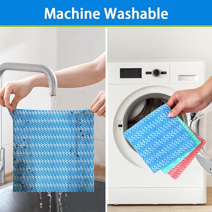 AIDEA Cleaning Wipes, Reusable Cleaning Cloth and Towels, Domestic Wipes for Dish&Kitchen, 50 Count Multi-Purpose Rags, 12 * 12 Inch