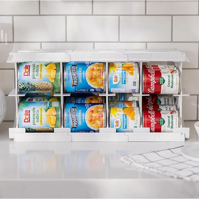 Shelf Reliance Cansolidator Cupboard - 2-Pack Can Organizer for Pantry, Stackable Soda Can Storage for Kitchen, Holds 20 Cans of Food or Soda