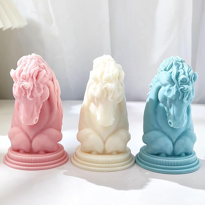 Horse Head Molds Horse Candle Resin Mold - Resin Casting Silicone Molds for Home Decor & Candle Making Wave Spiral Mold
