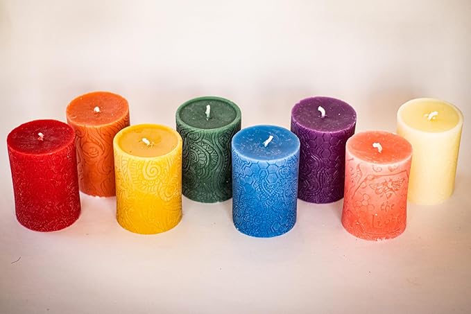 BeeTheLight Beeswax Pillar Candle - 100% Pure Bees Wax - Choose Your Size and Color - 54 Hour Burn Time - Fits 3x4 Holder - Unscented - Natural Light Honey Scent (Pink Sunset, Medium)