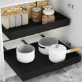 Expandable Pull Out Drawers for Cabinets (Black): Kitchen and Pantry Organizer, Sliding Cabinet Organizer with Adhesive, Under Sink and Pots Storage, 12.5"-20.5". Adjustable Shelf Solution