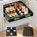 1 Pack Pull out Cabinet Organizer, Width (12"-19") Depth (17"-23"), with 3 Rails Adjustable Slide, Expandable Pullout Drawers for Cabinets, No Drill Adhesive Kitchen Drawers for Pantry Shelves
