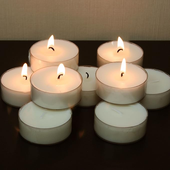 Stonebriar 40 Pack Unscented Mega Oversized Clear Cup Tea Light Candles with 9 Hour Extended Burn Time