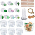 ZRLABL Candle Making Kits for Beginners, DIY Candle Making Supplies Include 10pcs Succulent Silicone Molds, 50pcs Gift Tags, 65ft Jute Twine, 6pcs Clear Candle Jars, 50pcs Candle Wicks