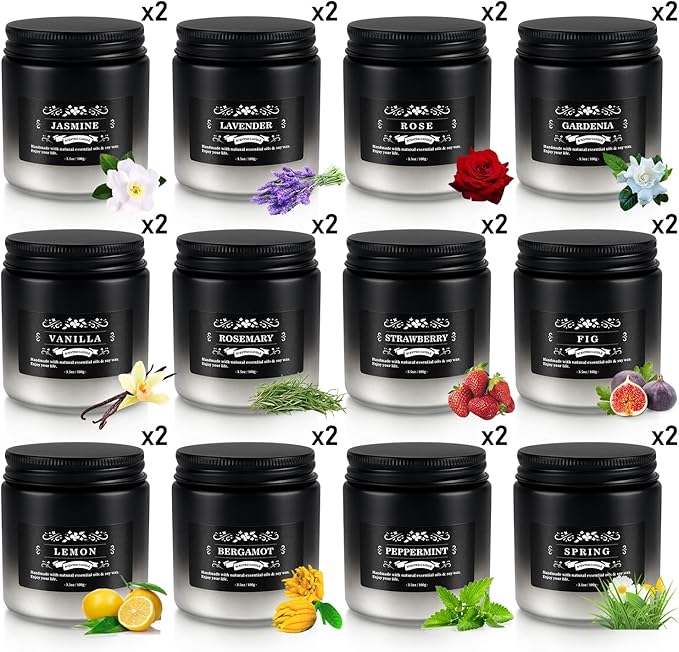 24 Pack Scented Candles with Added Natural Essential Oils, 3.5oz, Suitable for Various Festivals, Parties, Yoga, and Home Scened