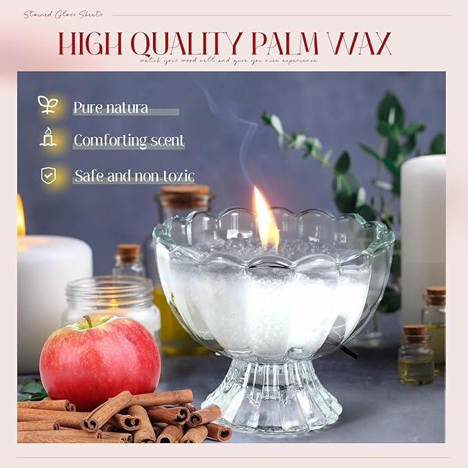 MTLEE Pearled Candle 2.2 lb Sand Wax Scented Sand Candle Kit with Gift Box 50 Wicks Refillable Jar White Beaded Wax Gift Set for Friends Mother Lover Women Family