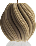 LAWA Swirl Candle - Large Beautiful Handmade Pillar Scented Soy Wax Twirl Elegant Bubble Aesthetic Candle Housewarming Gift Home Room Shelf Decor Idea Spiral Olive Beige (Medium)
