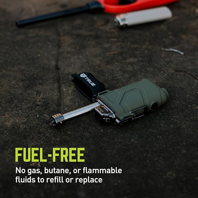 True Plasma Lighter XRL | Flameless and Fuel-Free, Plasma Arc Technology, 100+ Ignitions on a Single Charge, Windproof, Water-Resistant, Compact and Rugged Design - Gray/Blue
