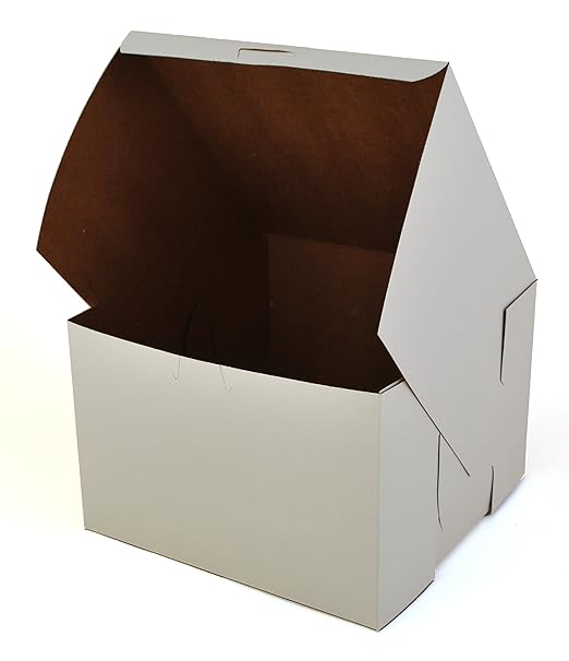Southern Champion Tray 0966 Premium Clay Coated Kraft Paperboard White Non-Window Lock Corner Bakery Box, 9" Length x 9" Width x 6" Height (Case of 100)