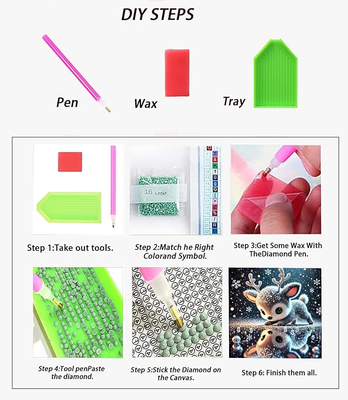 APTDYIGL 5D Deer Diamond Painting Kits for Adults Beginner,DIY Snowy Landscape Diamond Art Kits for Adults,Round Full Drill Diamond Dots with Gem Art Kits,Home Wall Decor 13.7X13.7inch