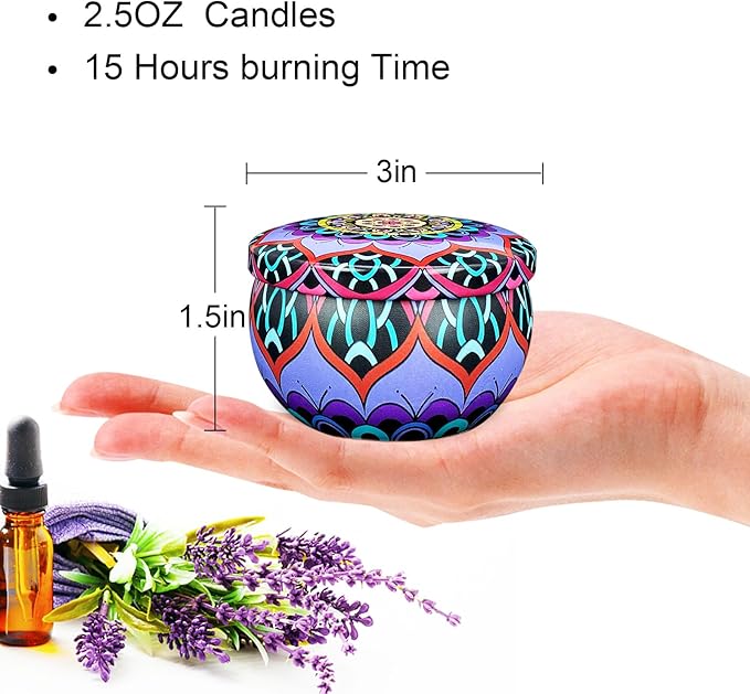 Scented Candle Gift Set, 12 Pack, 300 Hour Long Lasting Soy Wax Fragrance Set, Birthday for Women with Gifts Box.