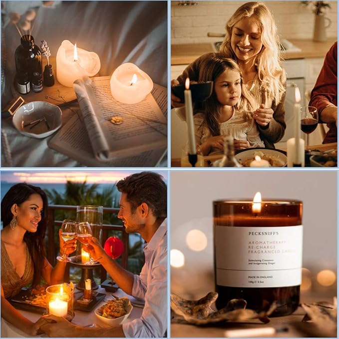 REIDEA 2 PCS Electronic Candle Lighter Arc Windproof Flameless USB Rechargeable Lighter with Safe Button for Home Kitchen (S4, Pitch Black)
