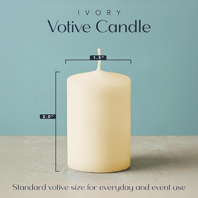 Votive Candles Unscented Candles for Wedding Centerpieces Ivory, Pack of 36 Dripless Wax for Parties, Aromatherapy, Devotional, Home Décor, Spas & Holiday Gifts – Royal Imports
