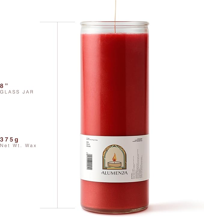 Bulk 6 Pack Red 7 Day Candles in Glass Jar – Paraffin Wax, Clean Burning Unscented | Large & Tall Devotional Prayer Pillar Candles for Home, Memorial, Spells, Long Lasting