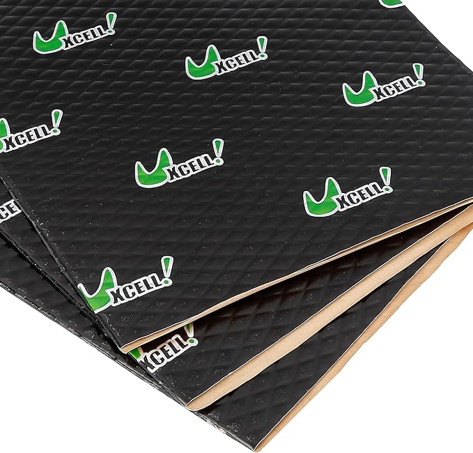 uxcell 34pcs 80mil 36sqft Car Sound Deadener Heat Insulation Mat Butyl Pad Damping Self Adhesive Deadening Material Roof Floor Sound Barrier Black