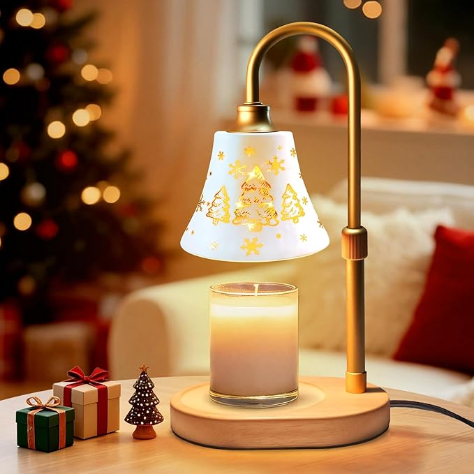 Candle Warmer Lamp with Timer Dimmer：Christmas Decorations Indoor, Birthday Gifts for Women Mom, Vintage Wax Melt Warmer for Jar Candles, Warming Gifts for Office, Dorm, Apartment & New Home Decor