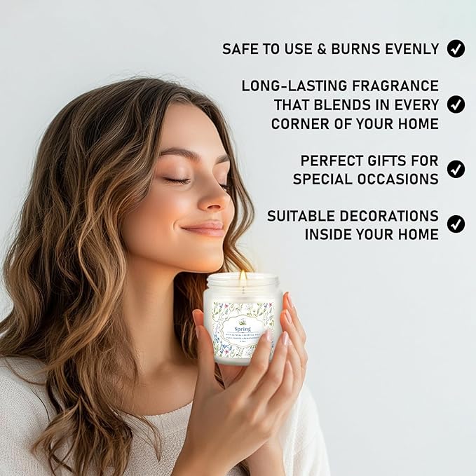 Scented Candle Set 24 Pack,White, Candle for Home Scented, Odor Eliminating, Stress Relief, Long Lasting Soy Wax Gift Set