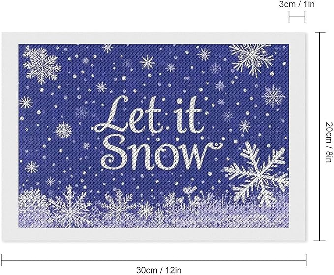 AIVKIEJK Diamond Painting Kits for Adults - Festive Snowflake Christmas Let It Snow Painting DIY 5D Full Drill Diamond Dots Paintings with Diamonds Gem Art and Crafts Home Decor 8"x12"