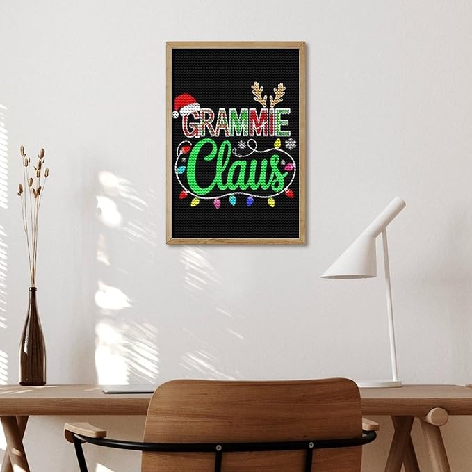 AIVKIEJK Diamond Painting Kits for Adults - Grammie Claus Grandma Christmas Xmas Painting DIY 5D Full Drill Diamond Dots Paintings with Diamonds Gem Art and Crafts Home Decor 8"x12"