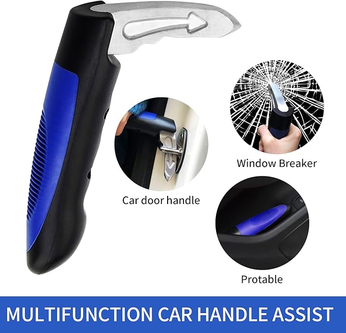 Car Handle Assist for Elderly, Door Handles for Automotive, Multifunctional Car Handle Assist, Handicapped Elderly Assistant Support Bar, Red & Blue