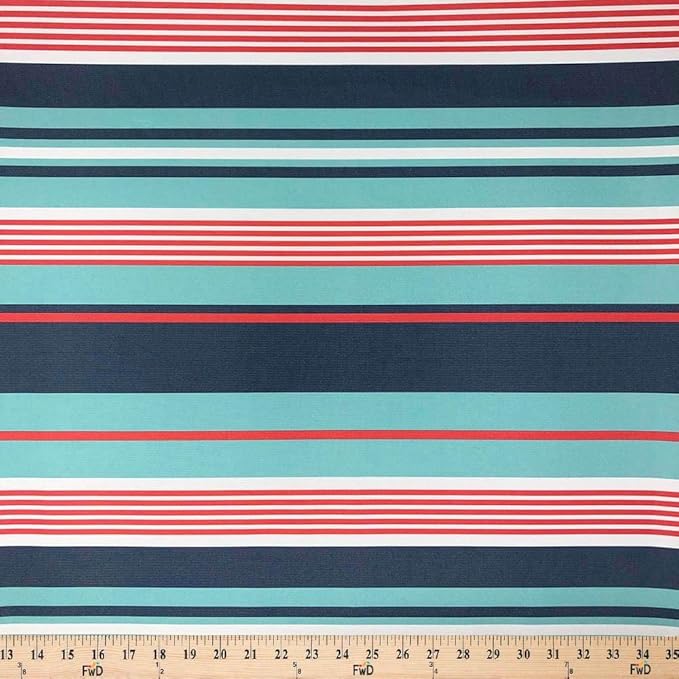 Printed Canvas Fabric Waterproof Outdoor 60" Wide 600 Denier Sold by The Yard (Stripes Orange)
