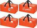 4 Pcs 24 Gallon Extra Large Moving Bags Heavy Duty Storage Bag with Strong Zipper Handle Foldable XXL Jumbo Storage Tote Packing Moving Box for College Dorm Travel Cloth Duffle (Orange)