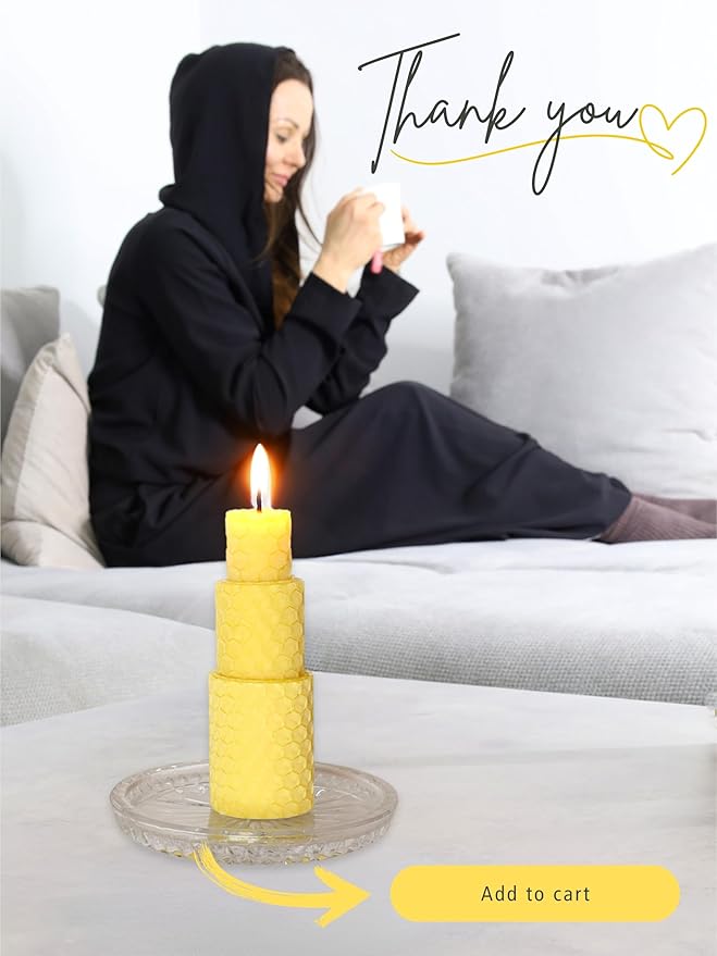 Wachsmann DIY Beeswax Candles Craft Set - Starter Set for 10 Candles in Many Colours - 100% Pure Beeswax from Germany, Includes 10 Hemp Wicks & Illustrated Instructions (English language not