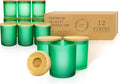 Aroparc Bulk Candle Jars for Making Candles, 10 OZ Empty Tumbler with Bamboo Lids, 12 Pack Bulk Candle Containers - Dishwasher Safe, Green Frosted