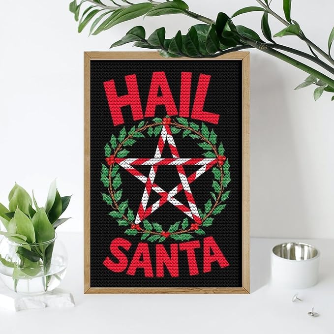 AIVKIEJK Diamond Painting Kits for Adults - Hail Santa Christmas Painting DIY 5D Full Drill Diamond Dots Paintings with Diamonds Gem Art and Crafts Home Decor 8"x12"