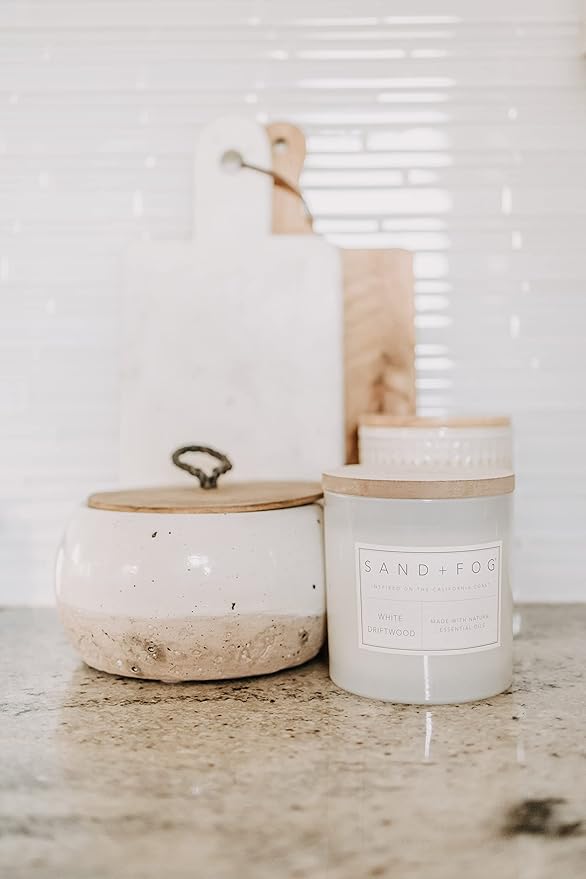Sand + Fog Scented Candles - Orange & Clove - Additional Scents and Sizes - 3 Wicks 100% Cotton Lead-Free - Luxury Air Freshening Jar Candles - Perfect Home Decor - 21 oz