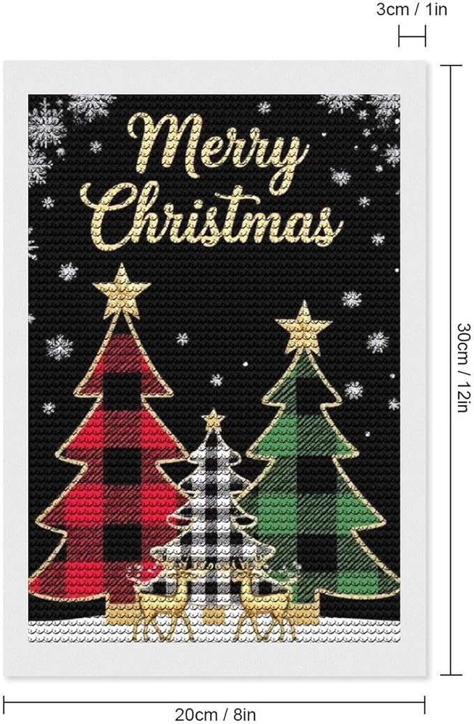 AIVKIEJK Diamond Painting Kits for Adults - Merry Christmas Tree Holiday Painting DIY 5D Full Drill Diamond Dots Paintings with Diamonds Gem Art and Crafts Home Decor 8"x12"