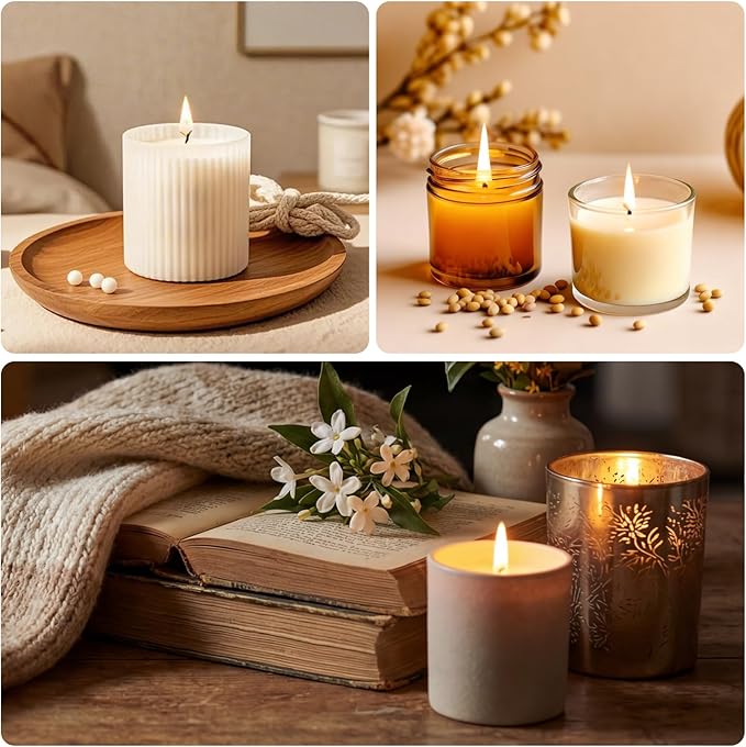 SAEUYVB Soy Wax for Candle Making,5lbs Natural Soy Wax Pellets with 20 Color Liquid Dye,20 Cotton Wicks,Complete Candle Making Supplies for Adults- Ideal for Home Decoration & DIY Gifts