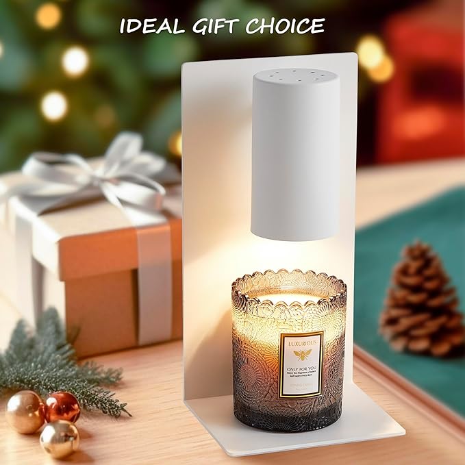 White L-Shape Candle Warmer Lamp with Timer Dimmable, New Home Decor for Bedroom, Office, Modern Living Room, Christmas Birthday New Year Gift for Women Man