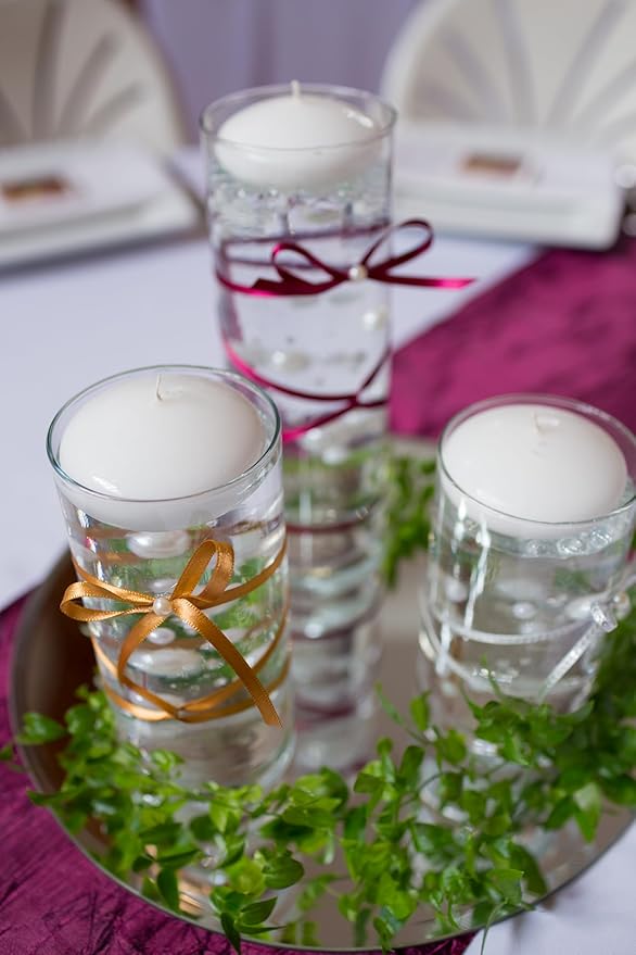 D'light Online Large White 3 Inch Floating Candles for Events, Centerpieces, Spa, Pool, Home Decor, Cylinder Vases and Holiday Decor - (White, Set of 108)